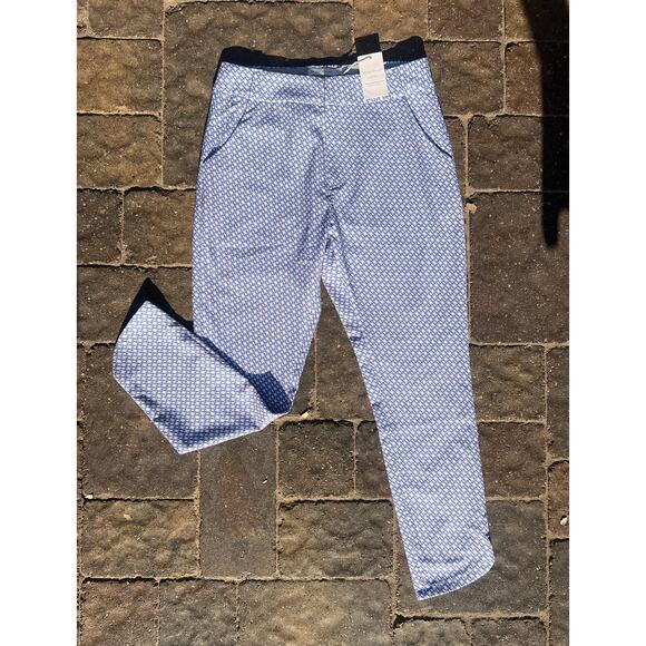 NWT Peter Millar blue print activewear golf stretch pants size 6160 - Picture 1 of 6